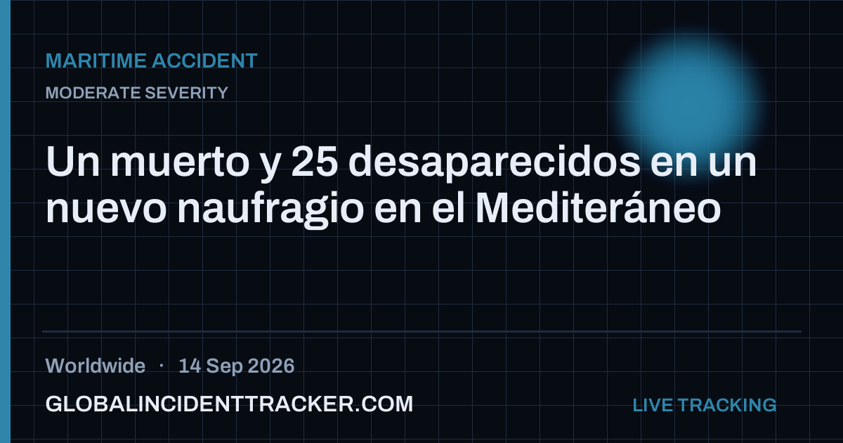Maritime Accident incident in worldwide on 14 September 2026 — Global Incident Tracker report card