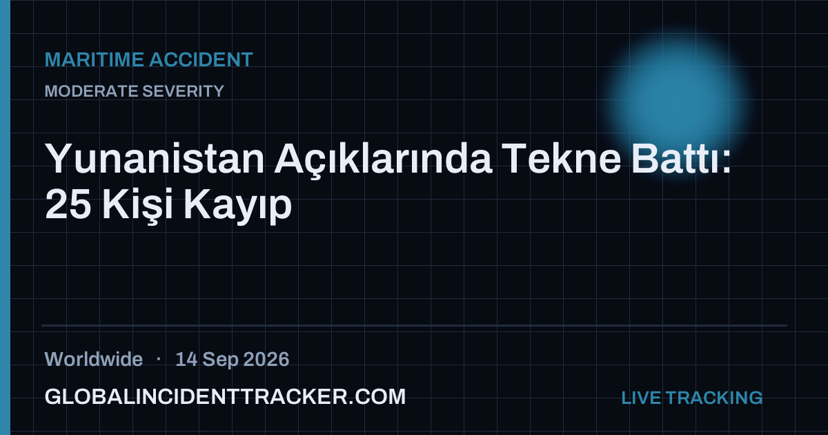Maritime Accident incident in worldwide on 14 September 2026 — Global Incident Tracker report card