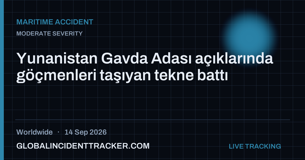 Maritime Accident incident in worldwide on 14 September 2026 — Global Incident Tracker report card