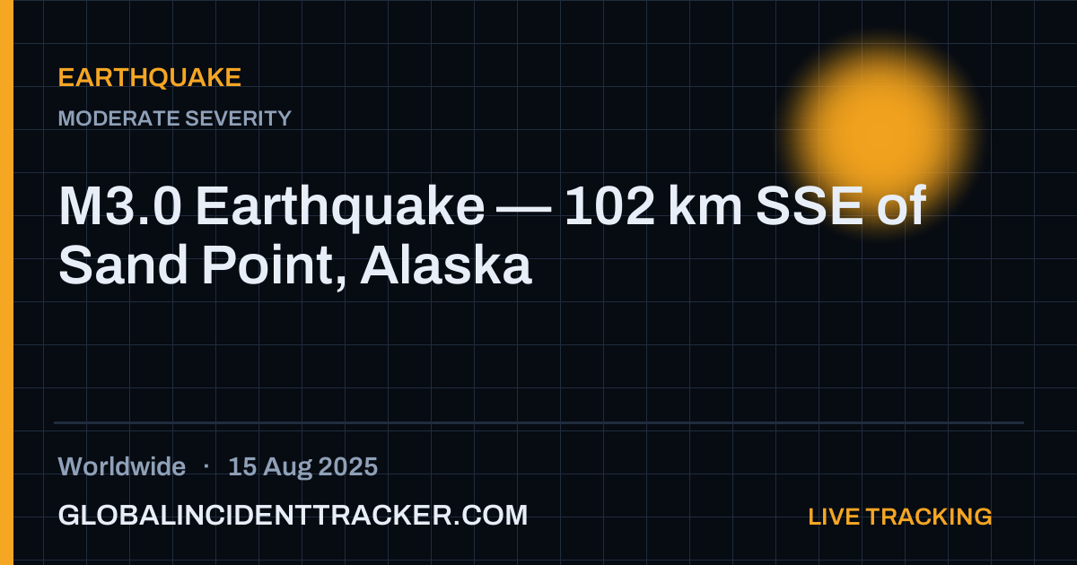 Earthquake incident in worldwide on 15 August 2025 — Global Incident Tracker report card