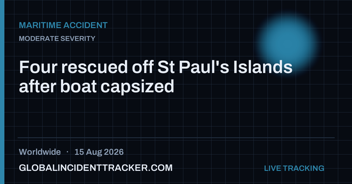 Maritime Accident incident in worldwide on 15 August 2026 — Global Incident Tracker report card