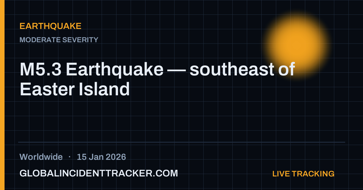 Earthquake incident in worldwide on 15 January 2026 — Global Incident Tracker report card