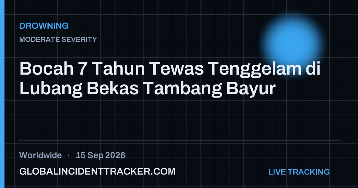 Drowning incident in worldwide on 15 September 2026 — Global Incident Tracker report card