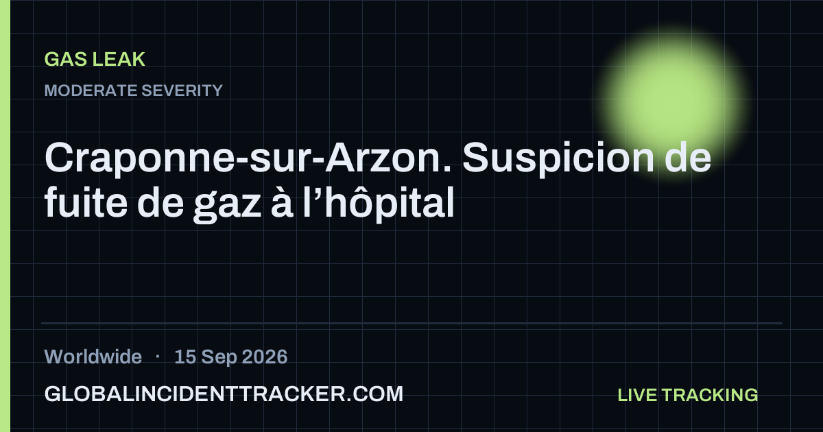 Gas Leak incident in worldwide on 15 September 2026 — Global Incident Tracker report card