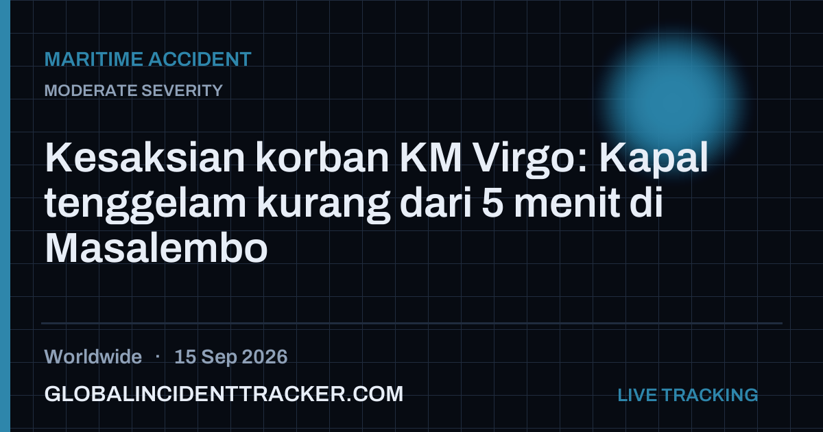 Maritime Accident incident in worldwide on 15 September 2026 — Global Incident Tracker report card