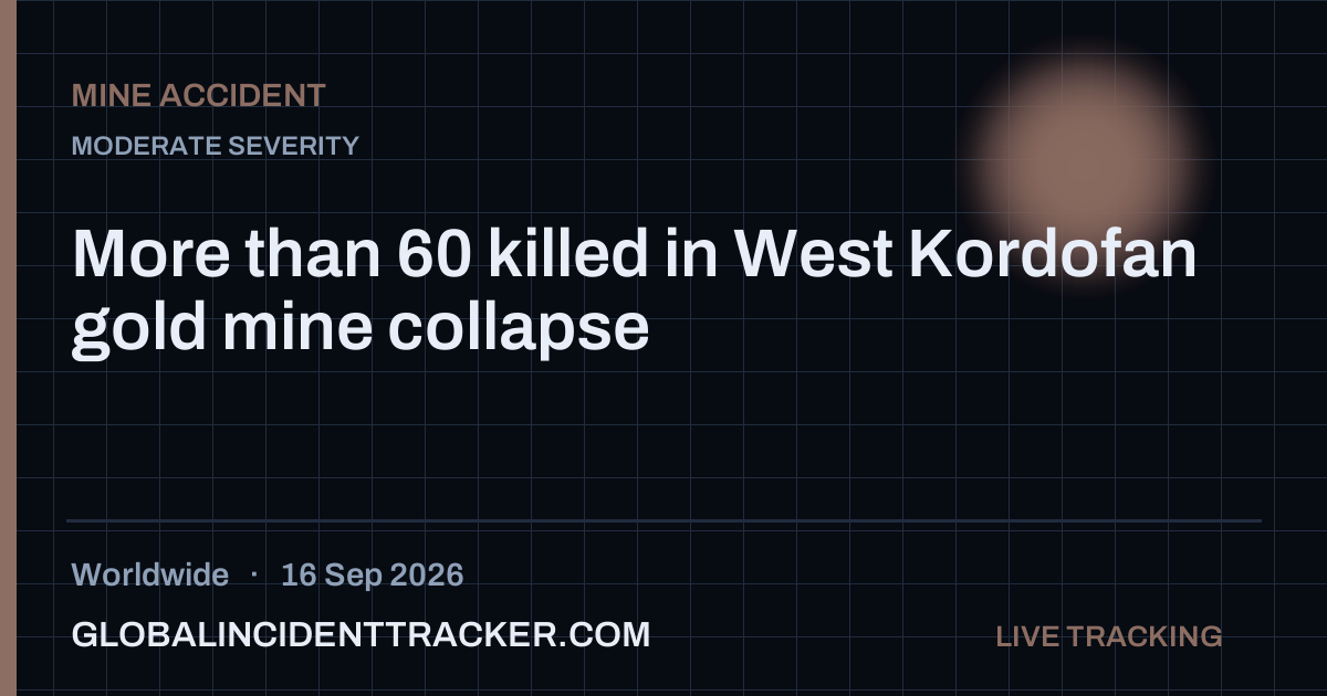 Mine Accident incident in worldwide on 16 September 2026 — Global Incident Tracker report card