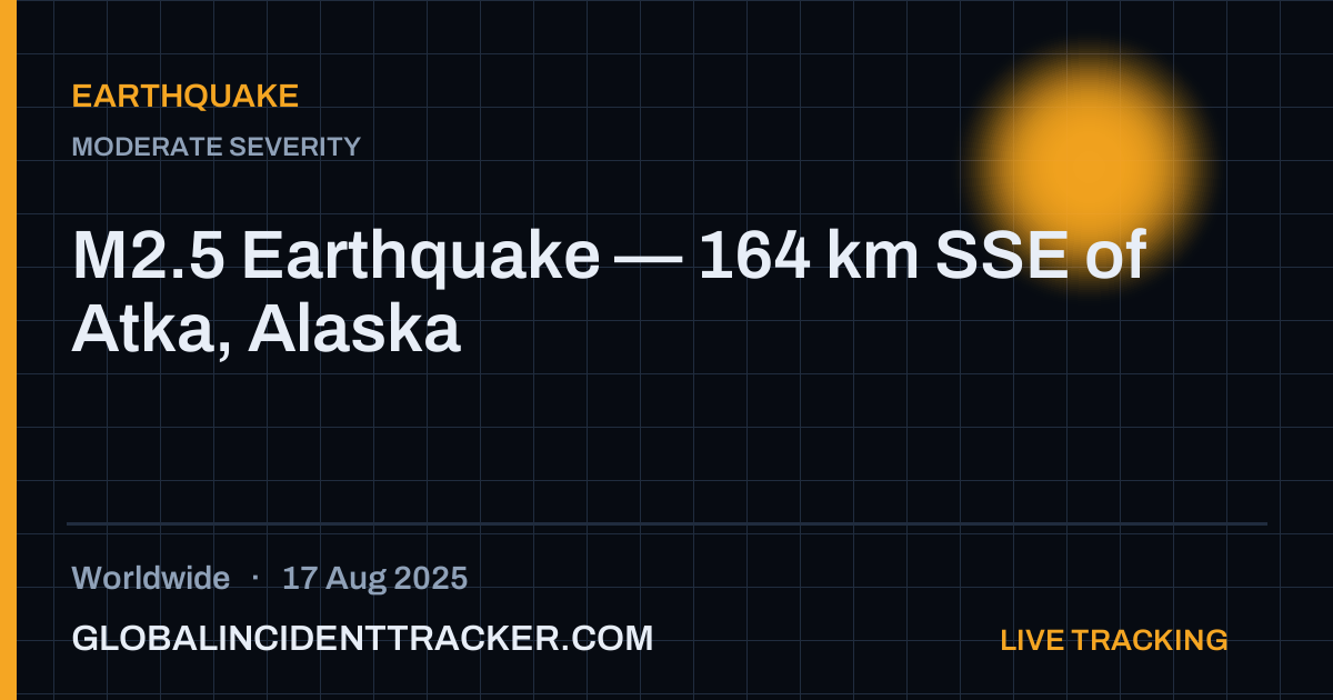 Earthquake incident in worldwide on 17 August 2025 — Global Incident Tracker report card