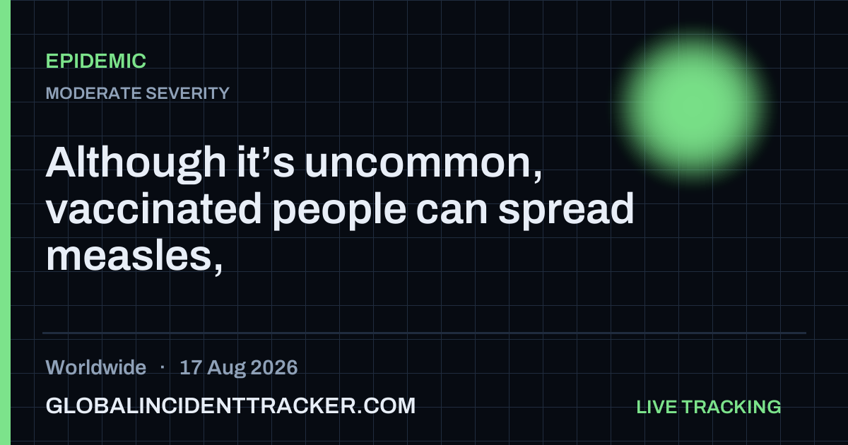 Epidemic incident in worldwide on 17 August 2026 — Global Incident Tracker report card