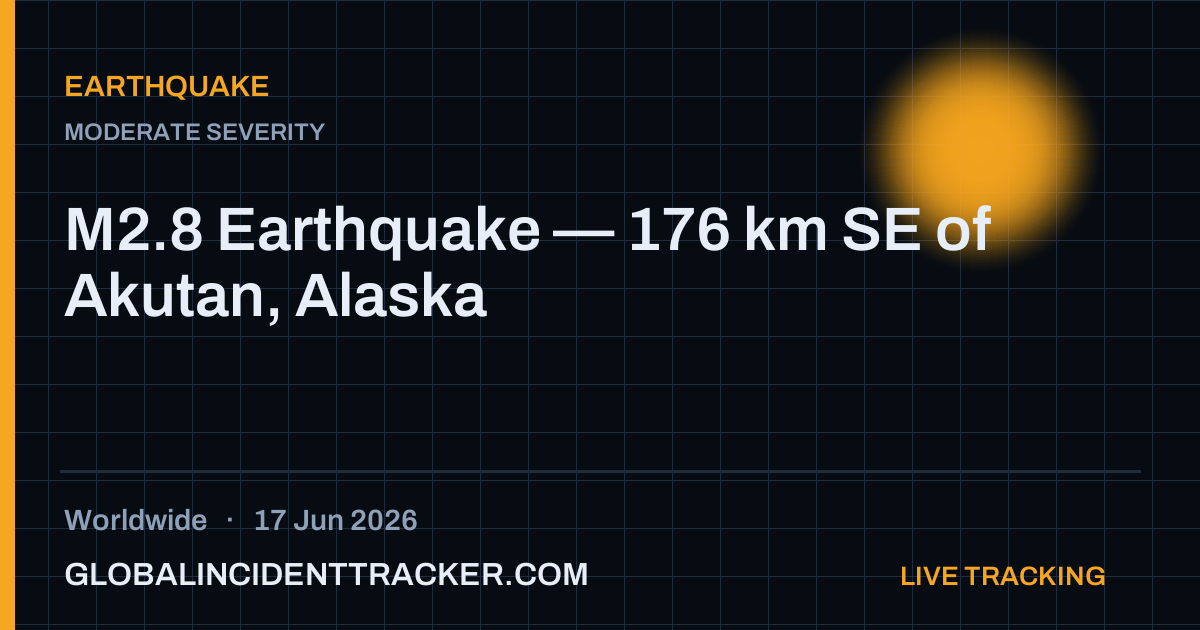 Earthquake incident in worldwide on 17 June 2026 — Global Incident Tracker report card