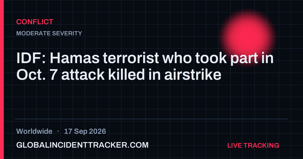 Conflict incident in worldwide on 17 September 2026 — Global Incident Tracker report card