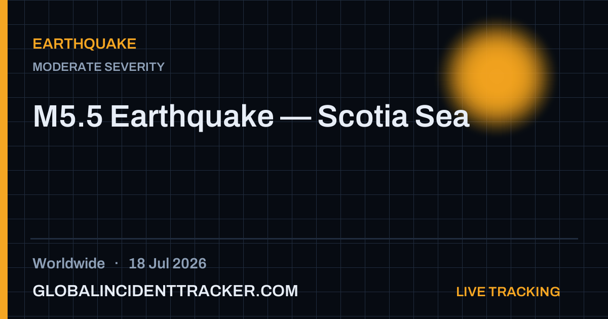 Earthquake incident in worldwide on 18 July 2026 — Global Incident Tracker report card
