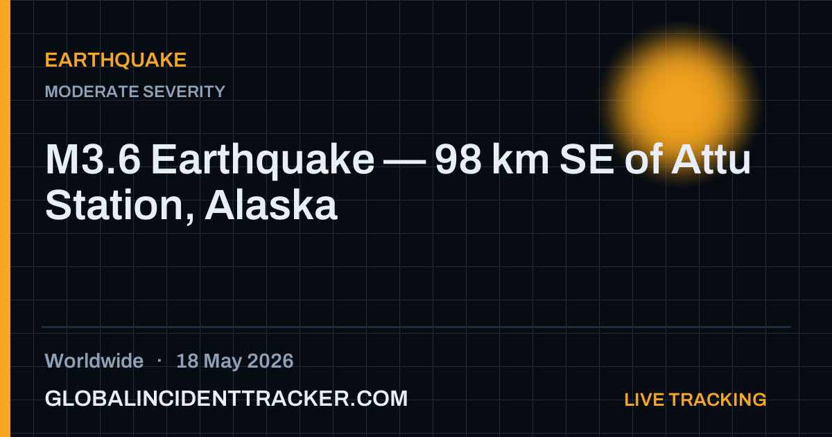 Earthquake incident in worldwide on 18 May 2026 — Global Incident Tracker report card