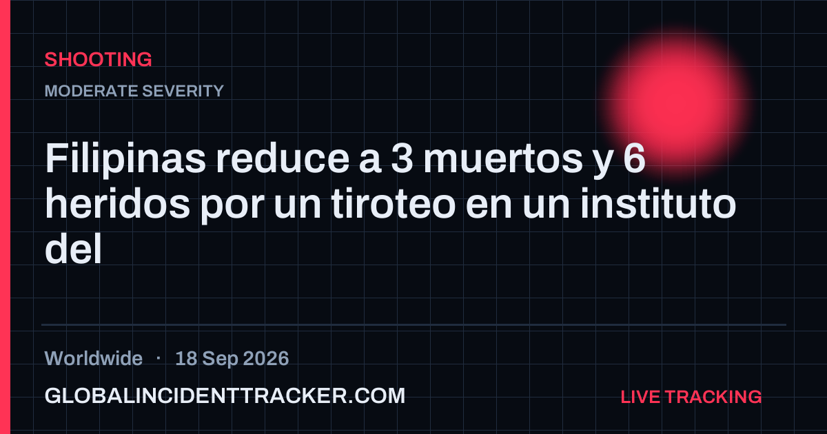 Shooting incident in worldwide on 18 September 2026 — Global Incident Tracker report card