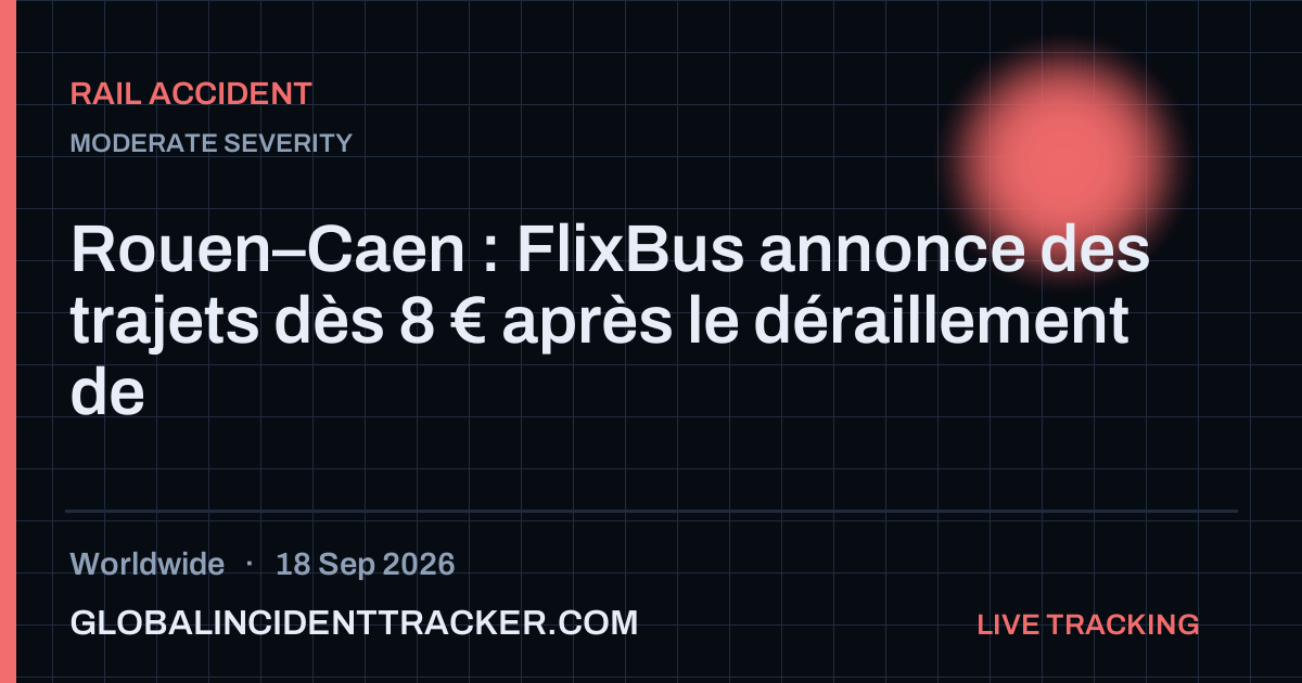 Rail Accident incident in worldwide on 18 September 2026 — Global Incident Tracker report card