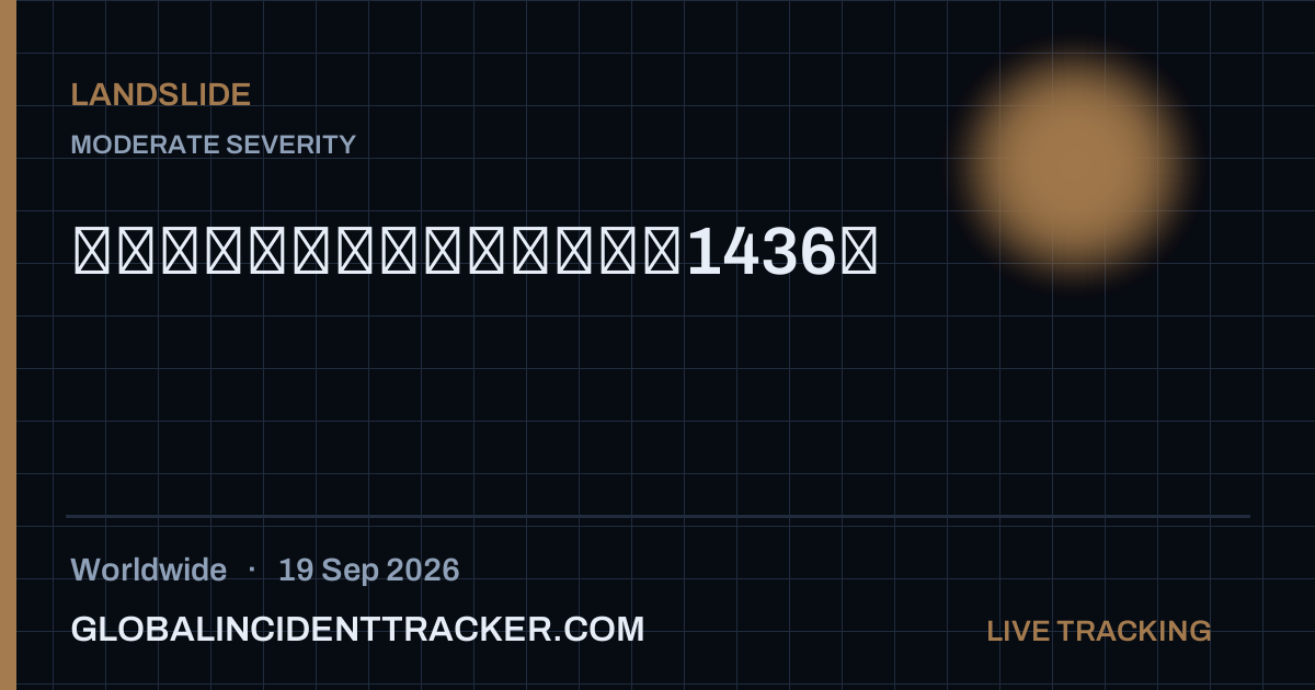 Landslide incident in worldwide on 19 September 2026 — Global Incident Tracker report card