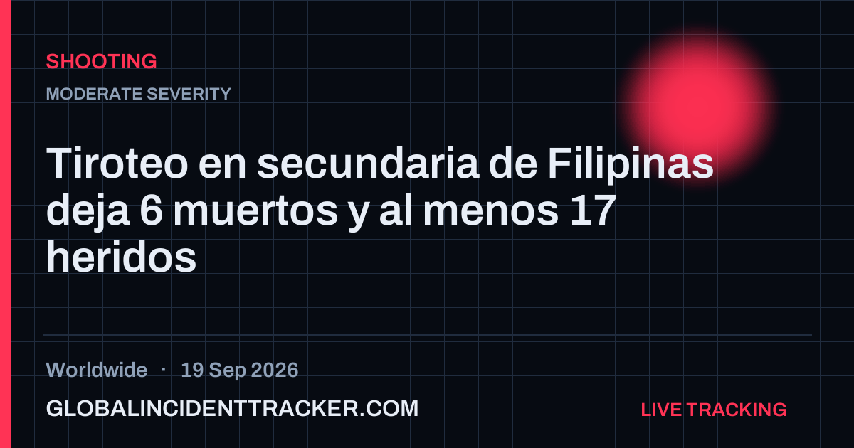 Shooting incident in worldwide on 19 September 2026 — Global Incident Tracker report card