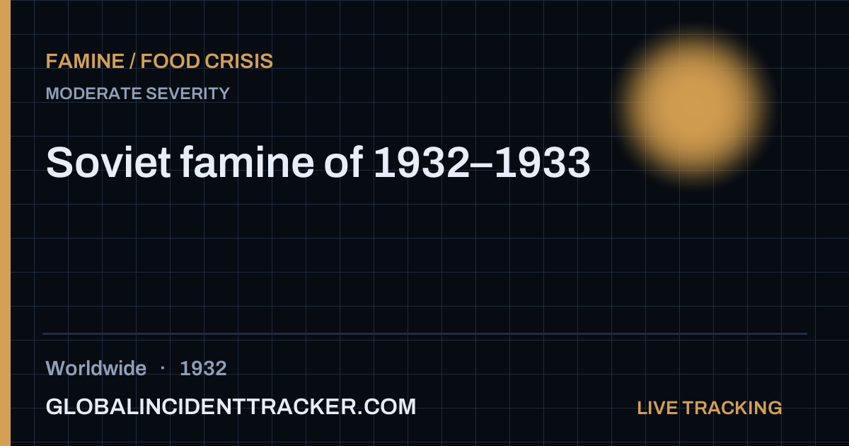 Soviet famine of 1932–1933 (1932) — Famine / Food Crisis