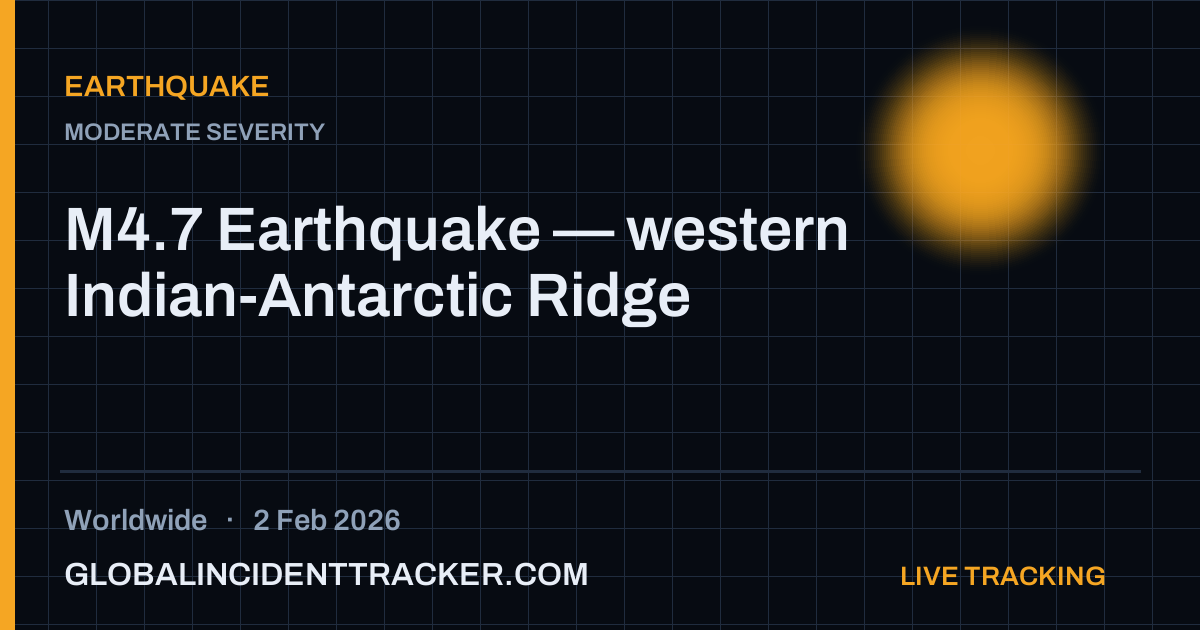 Earthquake incident in worldwide on 2 February 2026 — Global Incident Tracker report card