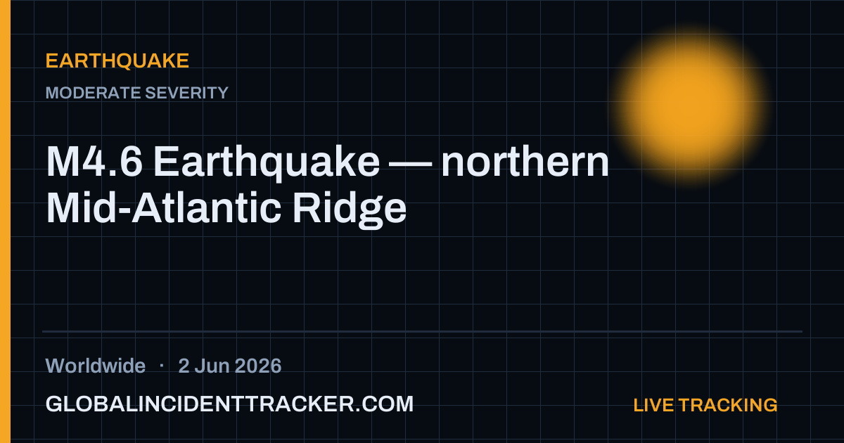 Earthquake incident in worldwide on 2 June 2026 — Global Incident Tracker report card