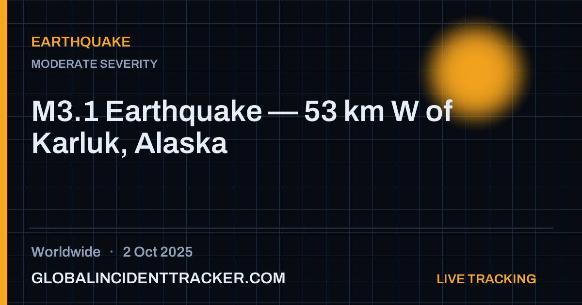 Earthquake incident in worldwide on 2 October 2025 — Global Incident Tracker report card