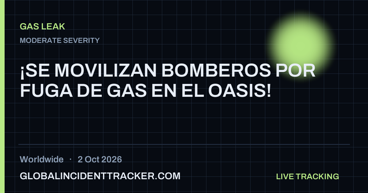 Gas Leak incident in worldwide on 2 October 2026 — Global Incident Tracker report card