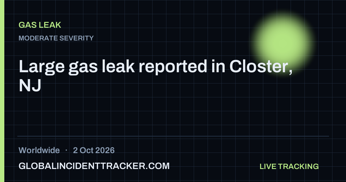 Gas Leak incident in worldwide on 2 October 2026 — Global Incident Tracker report card