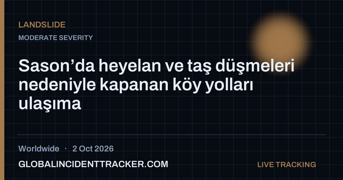 Landslide incident in worldwide on 2 October 2026 — Global Incident Tracker report card