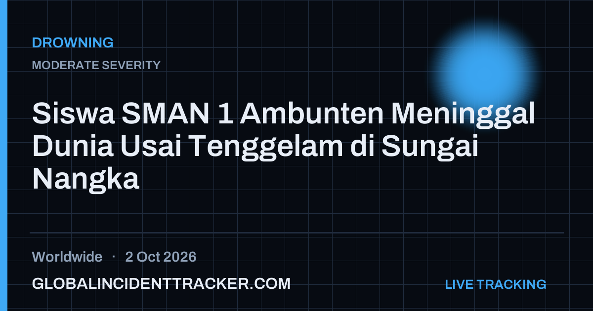 Drowning incident in worldwide on 2 October 2026 — Global Incident Tracker report card