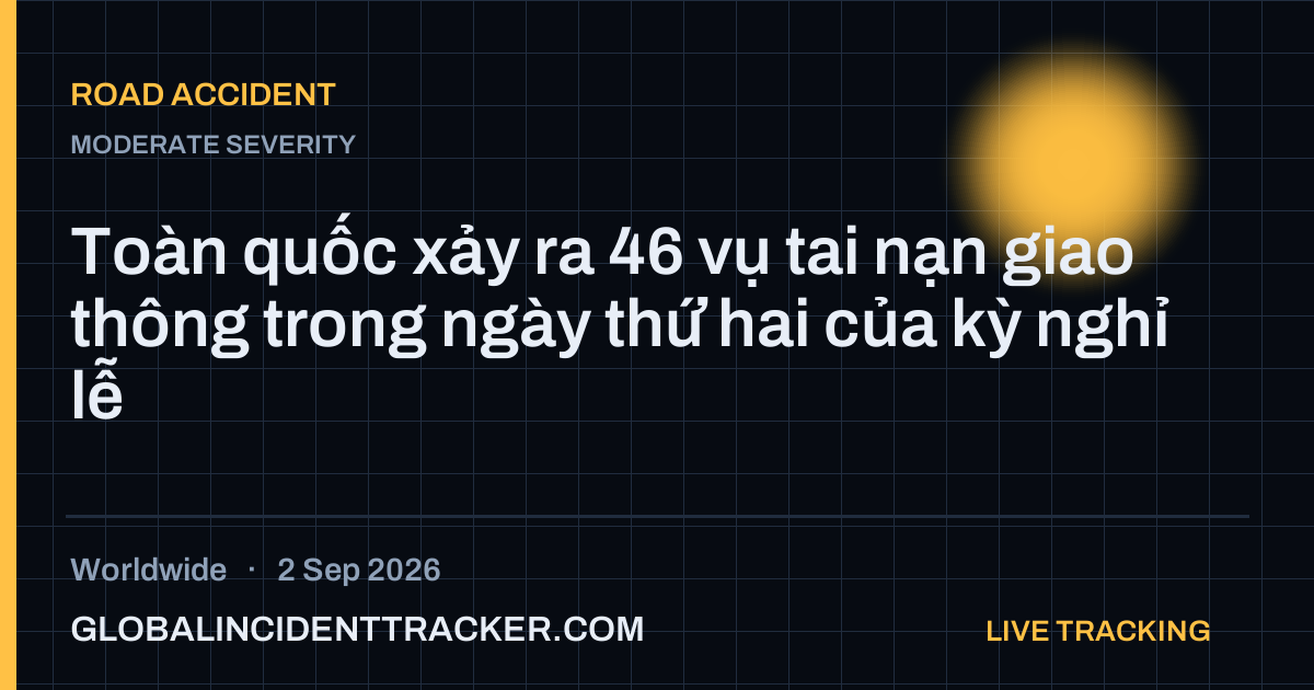 Road Accident incident in worldwide on 2 September 2026 — Global Incident Tracker report card