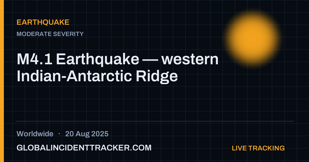Earthquake incident in worldwide on 20 August 2025 — Global Incident Tracker report card