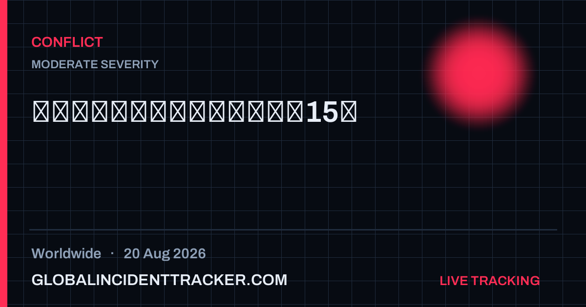 Conflict incident in worldwide on 20 August 2026 — Global Incident Tracker report card