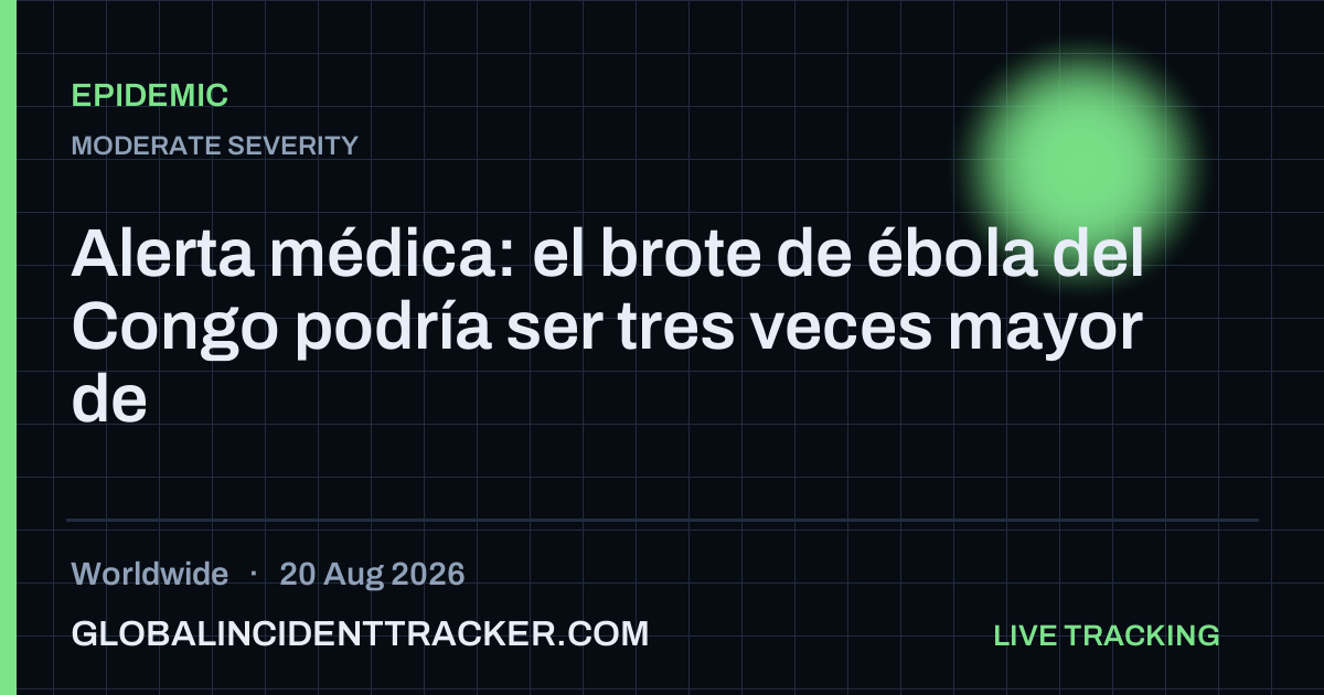 Epidemic incident in worldwide on 20 August 2026 — Global Incident Tracker report card