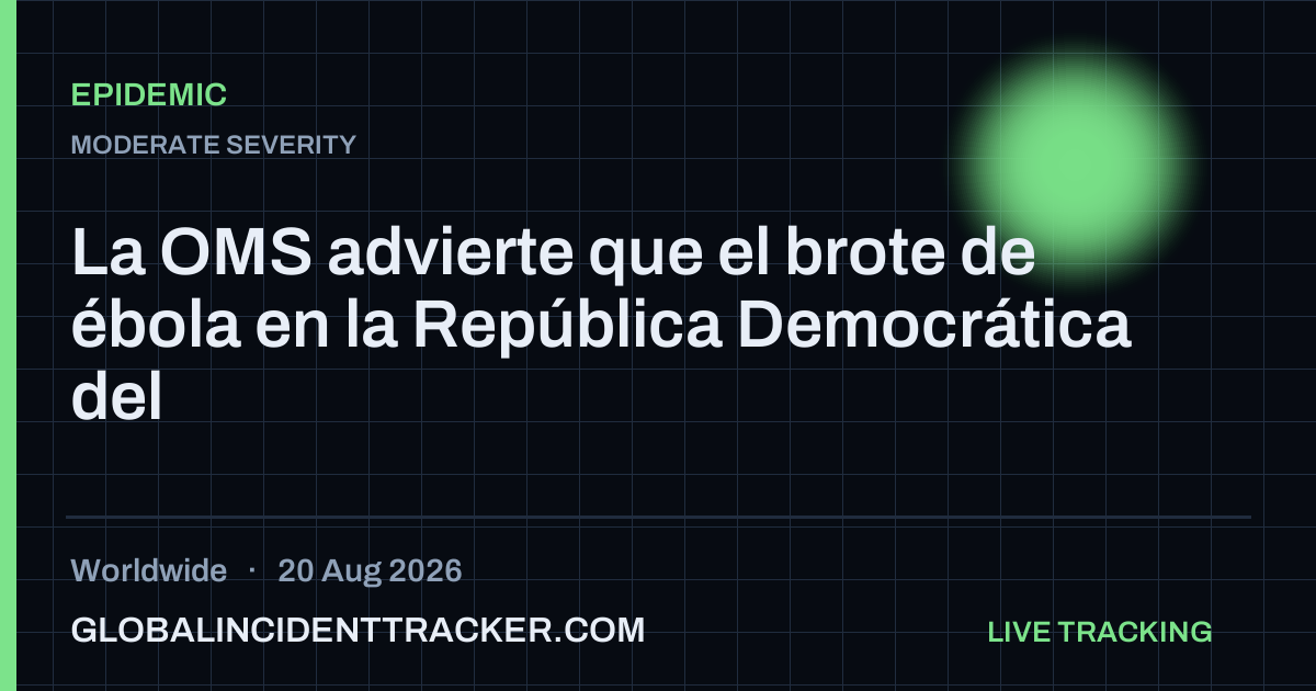 Epidemic incident in worldwide on 20 August 2026 — Global Incident Tracker report card