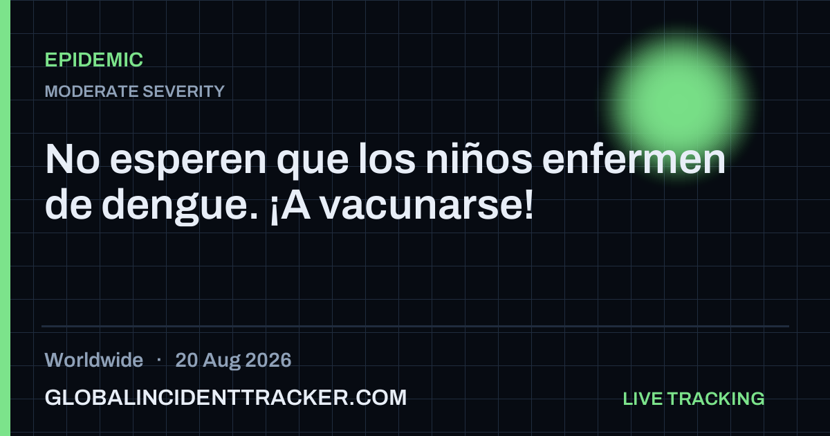 Epidemic incident in worldwide on 20 August 2026 — Global Incident Tracker report card