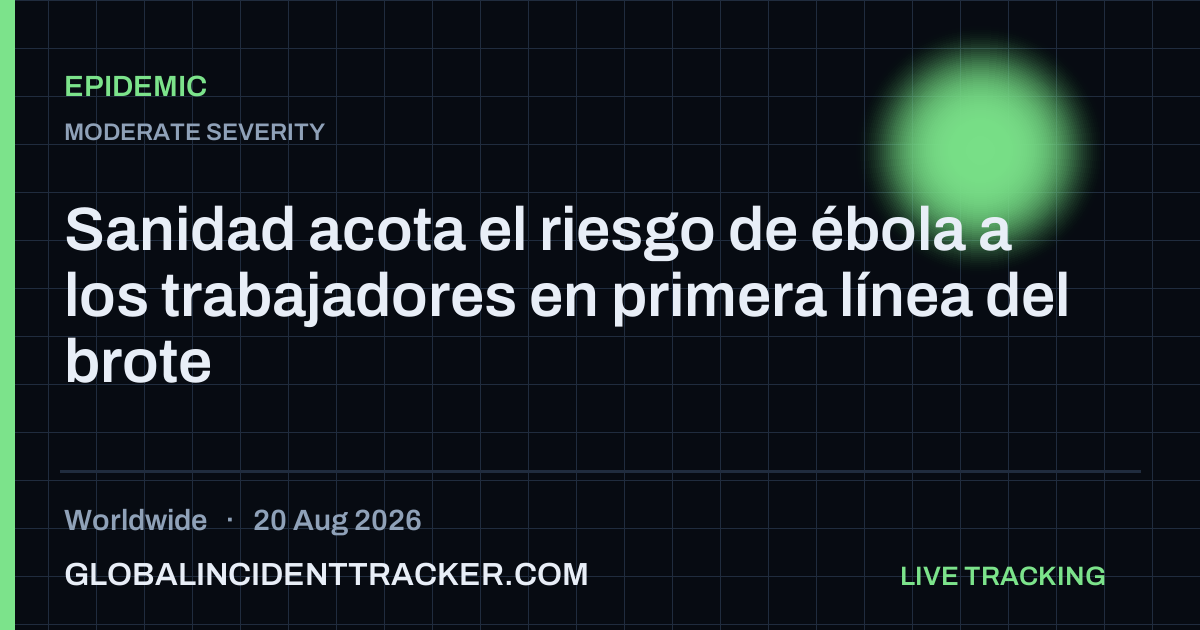 Epidemic incident in worldwide on 20 August 2026 — Global Incident Tracker report card