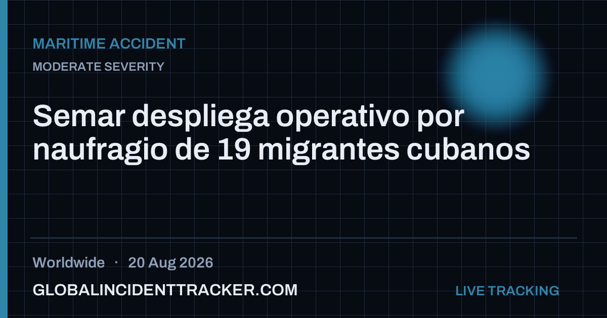Maritime Accident incident in worldwide on 20 August 2026 — Global Incident Tracker report card