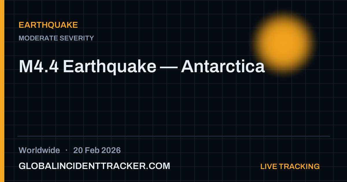 Earthquake incident in worldwide on 20 February 2026 — Global Incident Tracker report card