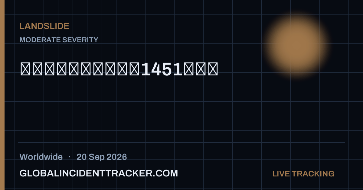 Landslide incident in worldwide on 20 September 2026 — Global Incident Tracker report card