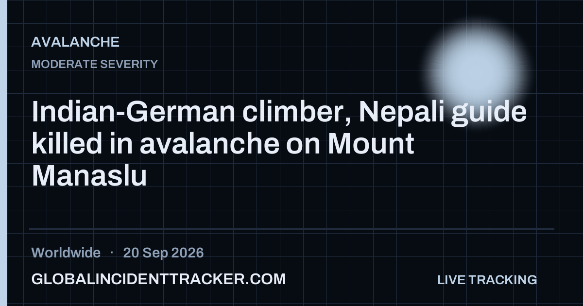 Avalanche incident in worldwide on 20 September 2026 — Global Incident Tracker report card