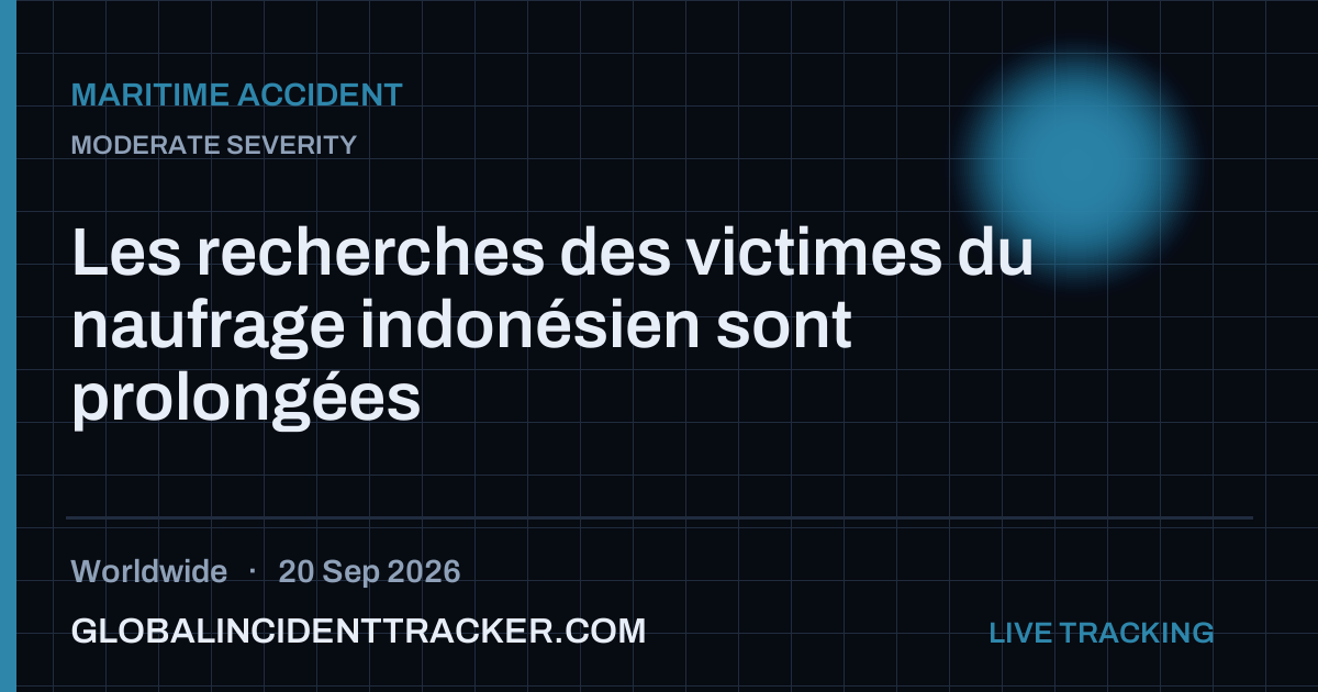 Maritime Accident incident in worldwide on 20 September 2026 — Global Incident Tracker report card