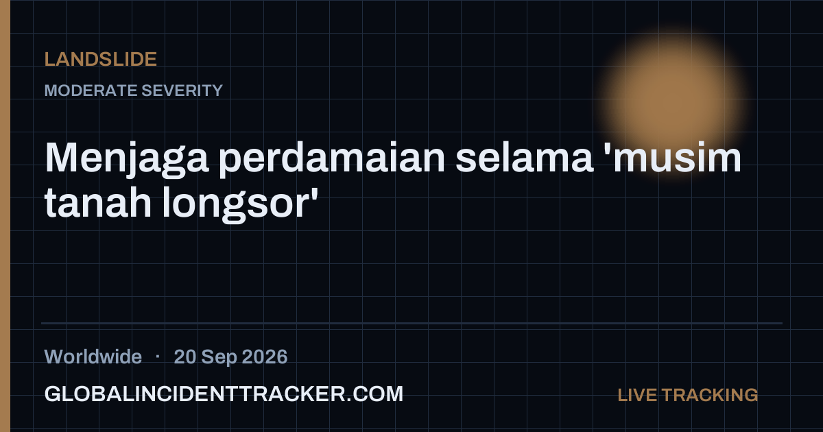 Landslide incident in worldwide on 20 September 2026 — Global Incident Tracker report card