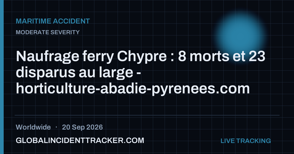 Maritime Accident incident in worldwide on 20 September 2026 — Global Incident Tracker report card