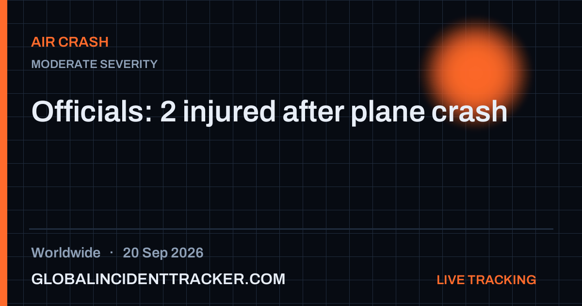 Air Crash incident in worldwide on 20 September 2026 — Global Incident Tracker report card