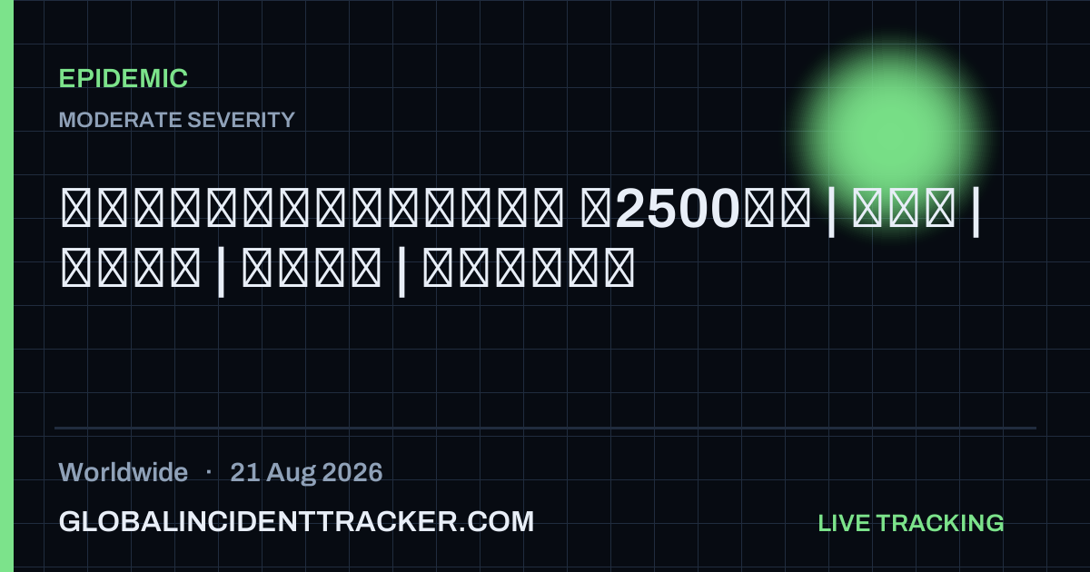 Epidemic incident in worldwide on 21 August 2026 — Global Incident Tracker report card