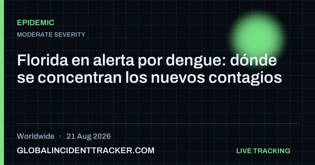 Epidemic incident in worldwide on 21 August 2026 — Global Incident Tracker report card