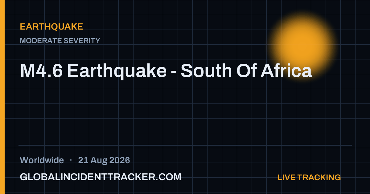 Earthquake incident in worldwide on 21 August 2026 — Global Incident Tracker report card