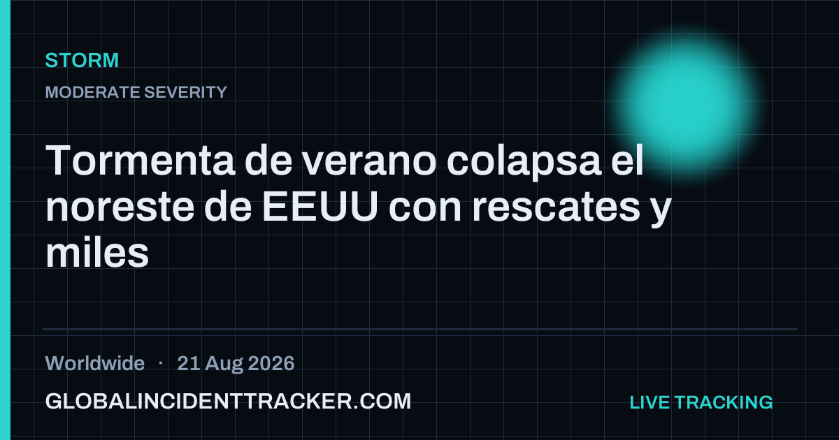 Storm incident in worldwide on 21 August 2026 — Global Incident Tracker report card