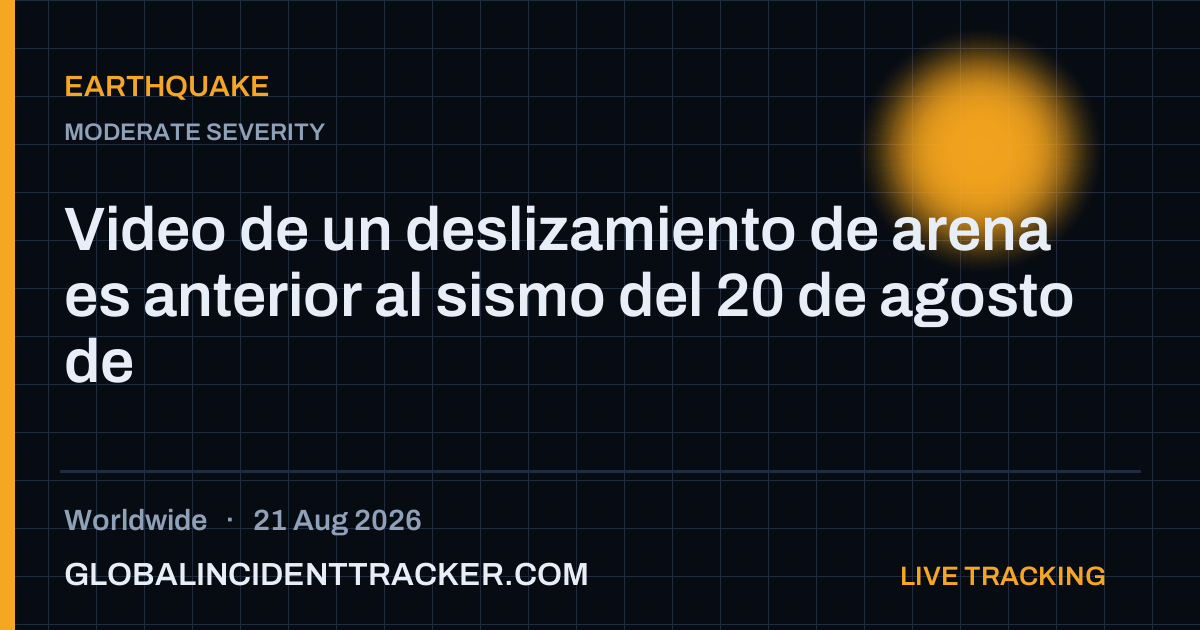 Earthquake incident in worldwide on 21 August 2026 — Global Incident Tracker report card