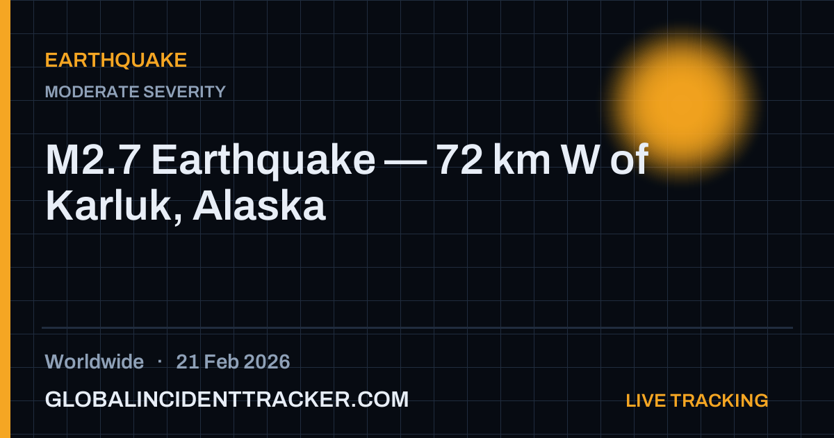 Earthquake incident in worldwide on 21 February 2026 — Global Incident Tracker report card