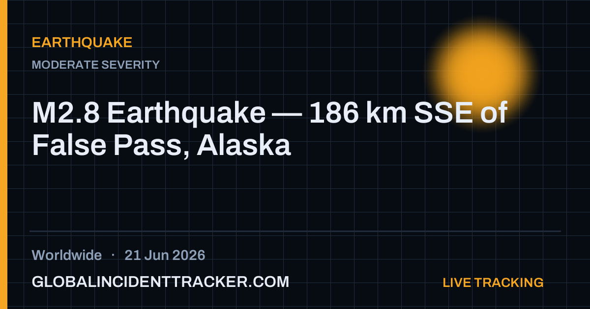 Earthquake incident in worldwide on 21 June 2026 — Global Incident Tracker report card